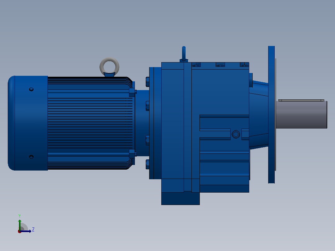 RF147法兰轴伸式安装斜齿轮减速机RF147-Y18.5-4P-180M-M1-0°-Φ550左视图