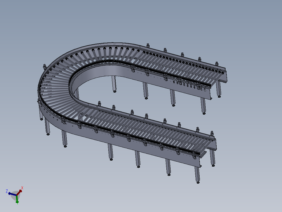 动力滚筒线机 3D图 机械设备设计自动化3D模型设计素材