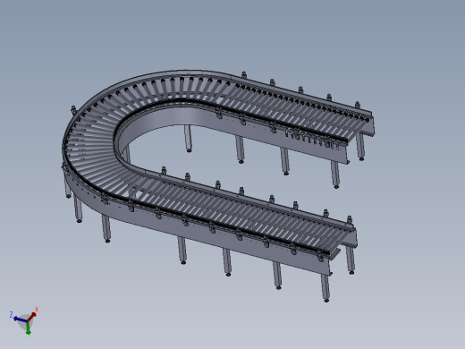 动力滚筒线机 3D图 机械设备设计自动化3D模型设计素材
