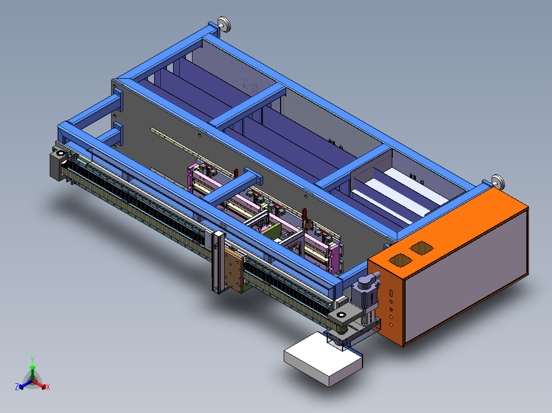 01月-2米自动打孔机sw18可编辑正等轴测图