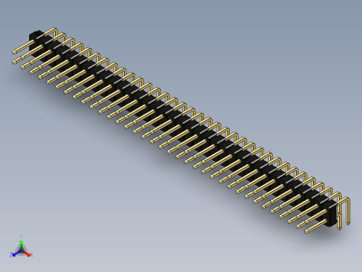 彩色公排针 100mil 2.54mm 系列-DS1022_black_2x35p_100mil_TypeD_rev1.0