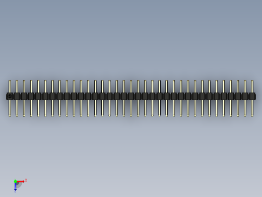 彩色公排针 100mil 2.54mm 系列-DS1022_black_2x35p_100mil_TypeD_rev1.0俯视缩略图