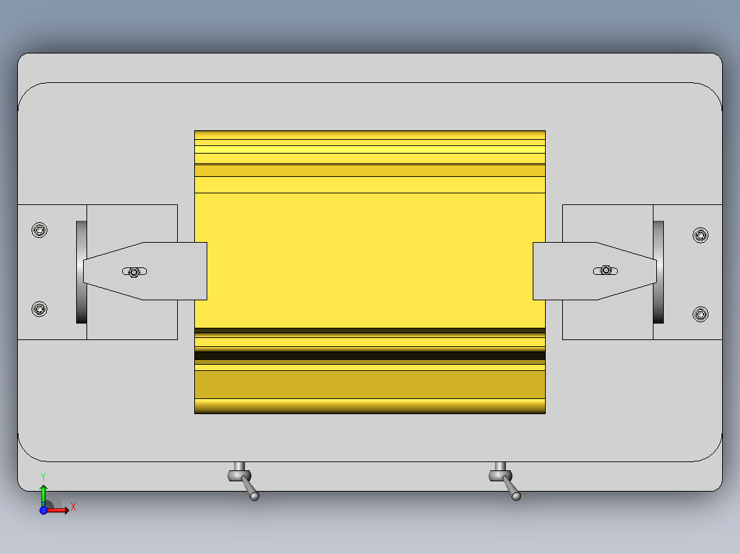 镗削4110发动机机体主轴半圆孔镗床夹具设计【三维SolidWorks】前视图