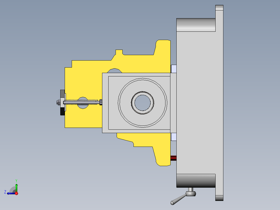 镗削4110发动机机体主轴半圆孔镗床夹具设计【三维SolidWorks】右视图
