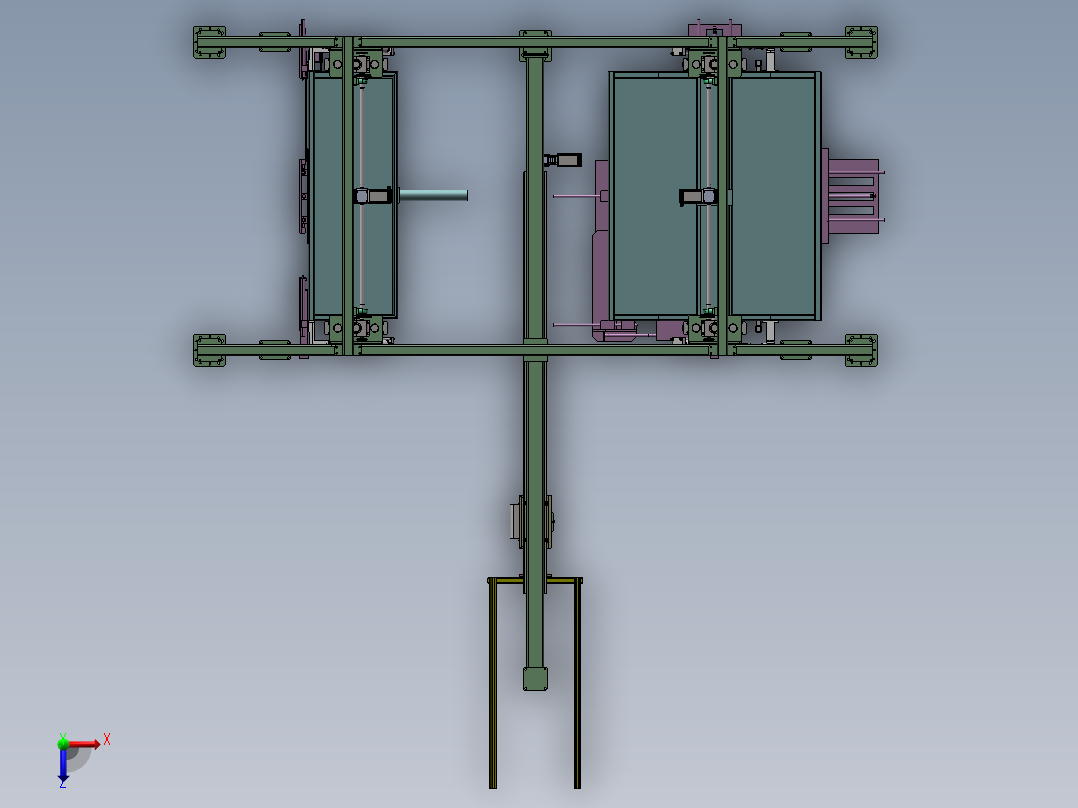 提升翻转机俯视图