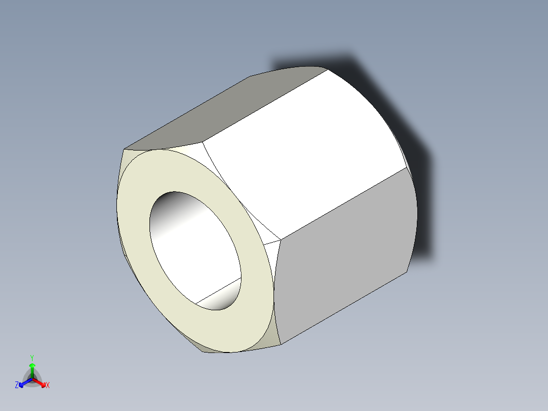 球面螺帽2307-3D多系列多零件图纸模型主视图