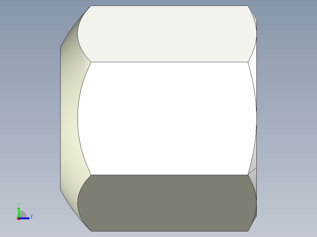 球面螺帽2307-3D多系列多零件图纸模型左视图