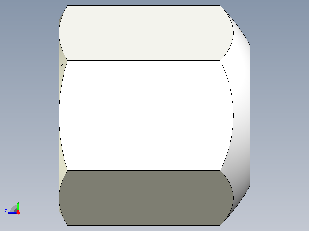 球面螺帽2307-3D多系列多零件图纸模型右视图