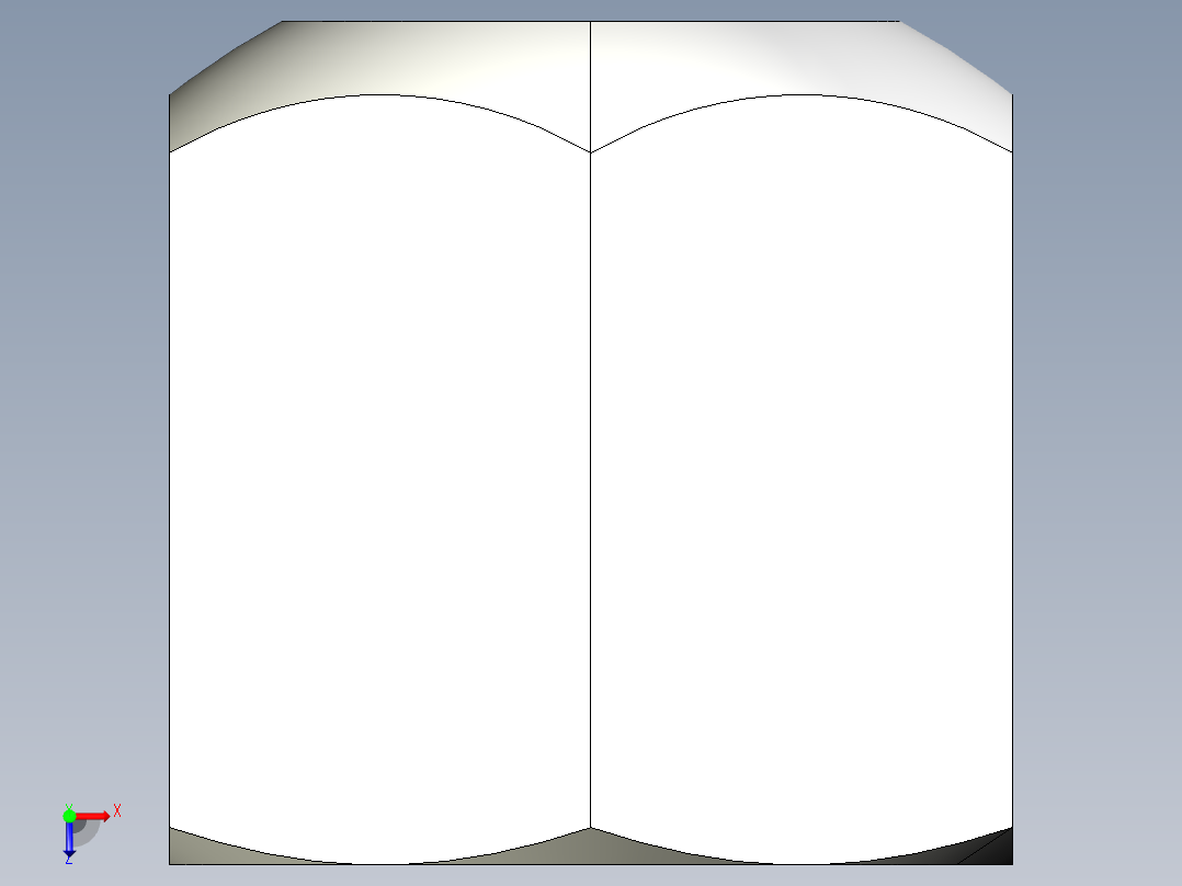 球面螺帽2307-3D多系列多零件图纸模型俯视图