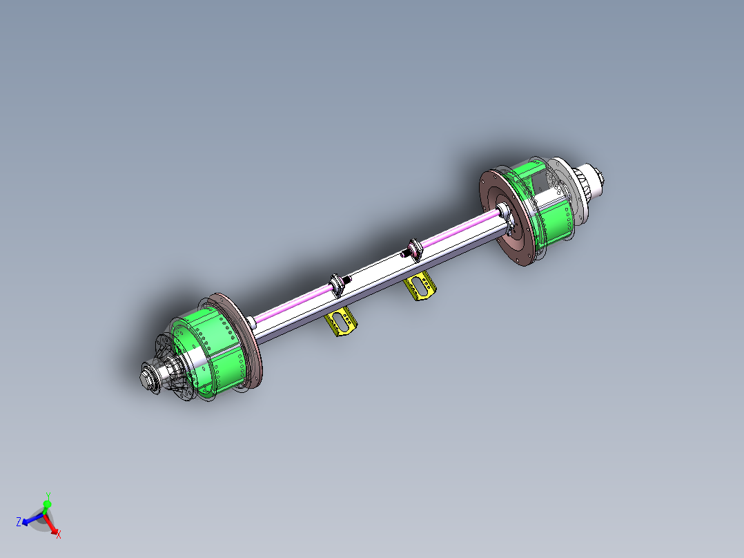 Q097-半自动牵引车（半挂）车桥结构设计【三维SolidWorks】