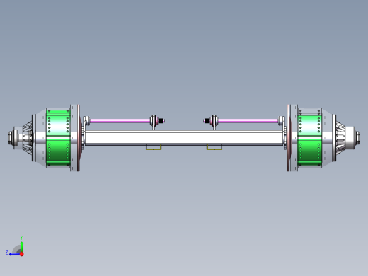 Q097-半自动牵引车（半挂）车桥结构设计【三维SolidWorks】右视缩略图
