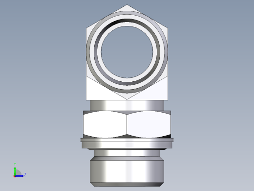 卡套式工业通用硬管接头EO_Adjustable_locknut_branch_tee_TEE22LM27x2OMDCF左视缩略图