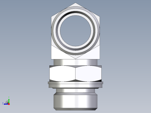 卡套式工业通用硬管接头EO_Adjustable_locknut_branch_tee_TEE22LM27x2OMDCF右视缩略图
