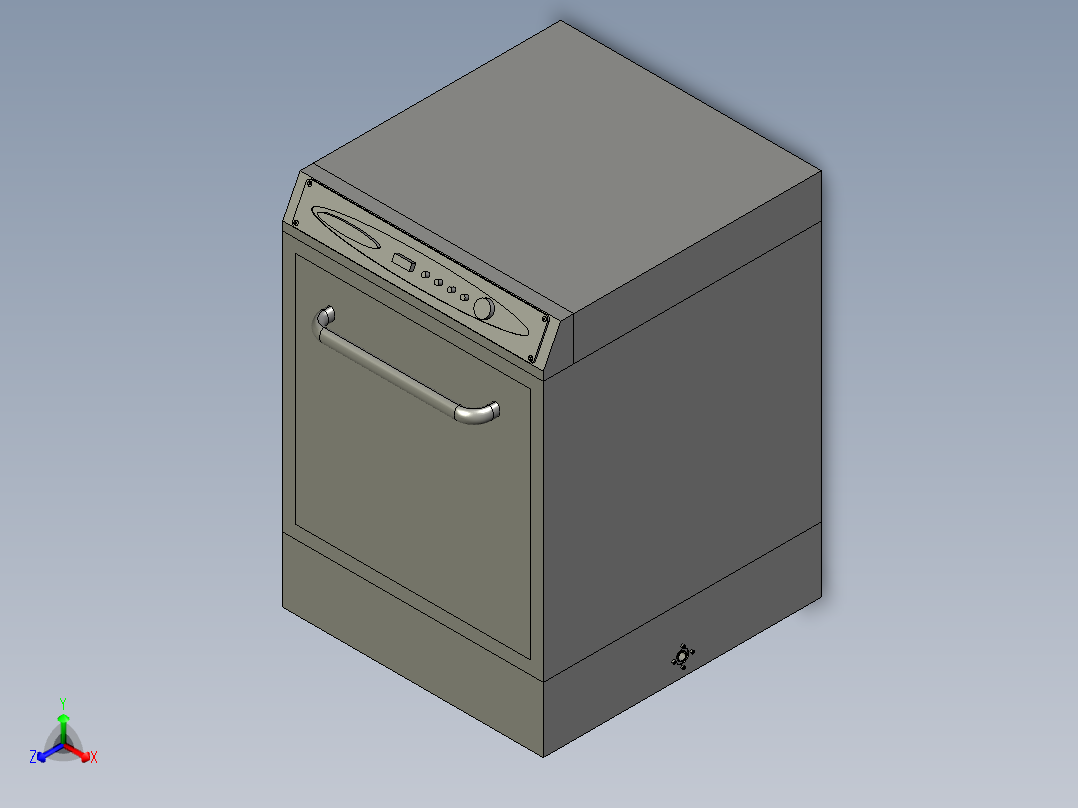 多功能家用自动洗碗机设计主视图