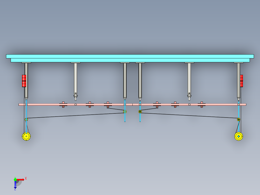 钢丝矫正器三维设计俯视图