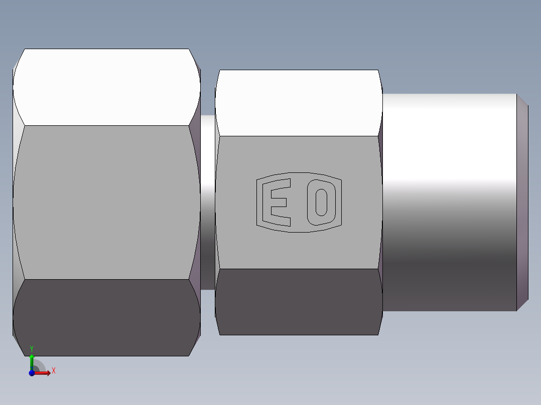 直通同径度接头、2D-18前视图