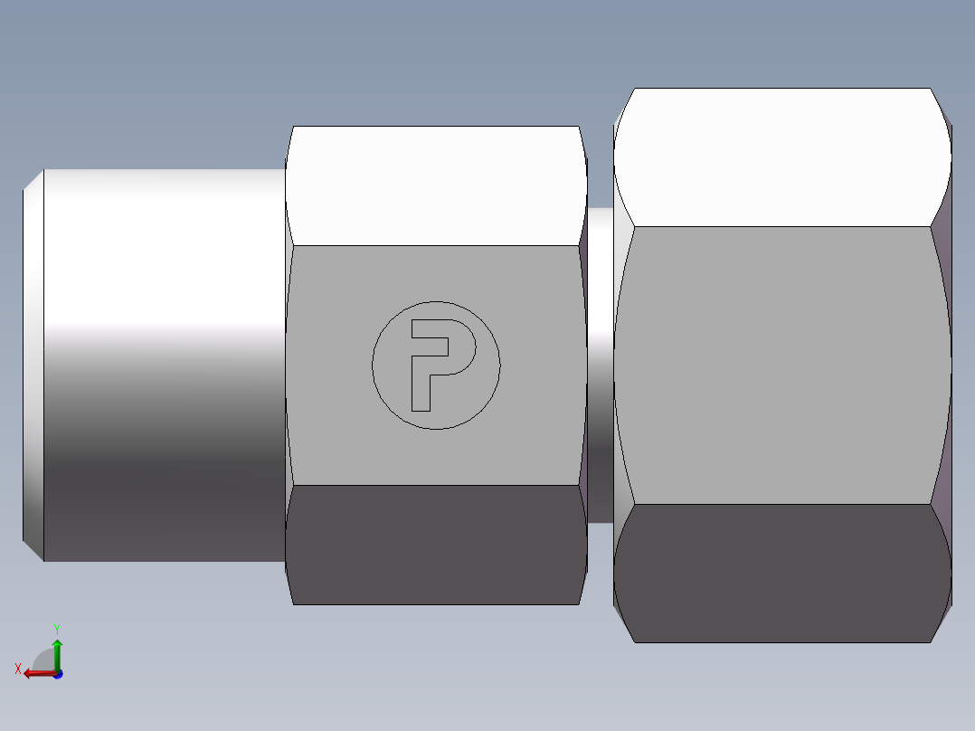 直通同径度接头、2D-18后视图