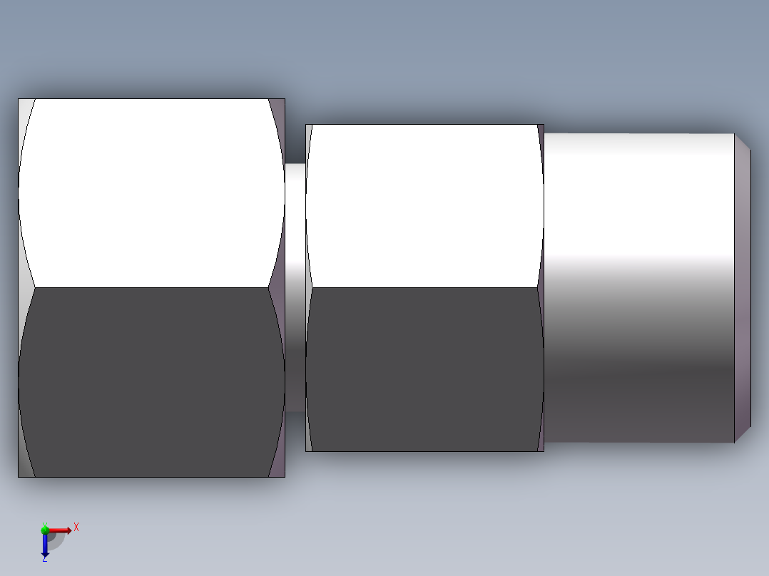直通同径度接头、2D-18俯视图