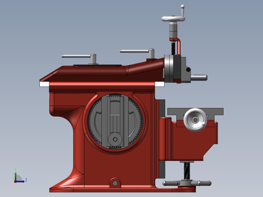 6英寸行程台车曲轴整形机左视图