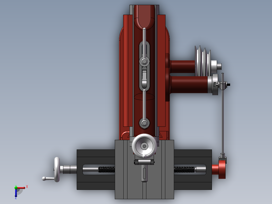 6英寸行程台车曲轴整形机俯视图