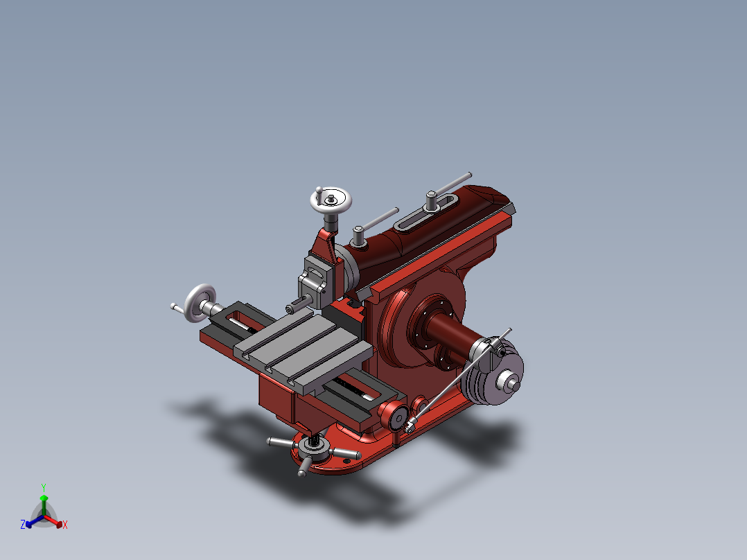 6英寸行程台车曲轴整形机正等轴测图
