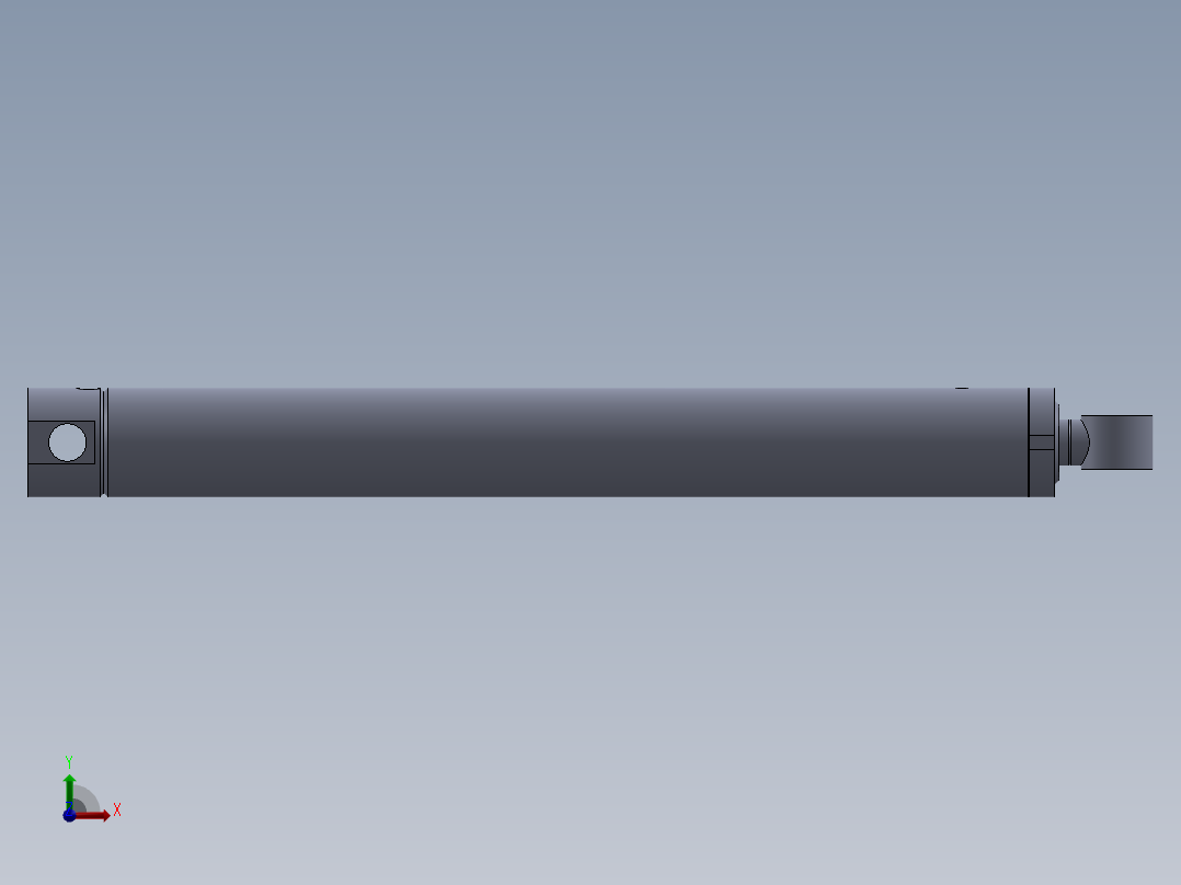 焊接式液压缸（带前端安装孔）110x55x925 mm前视图