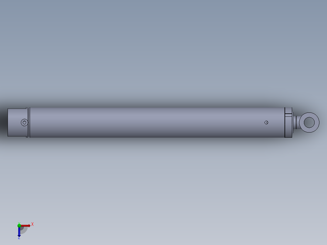 焊接式液压缸（带前端安装孔）110x55x925 mm俯视图