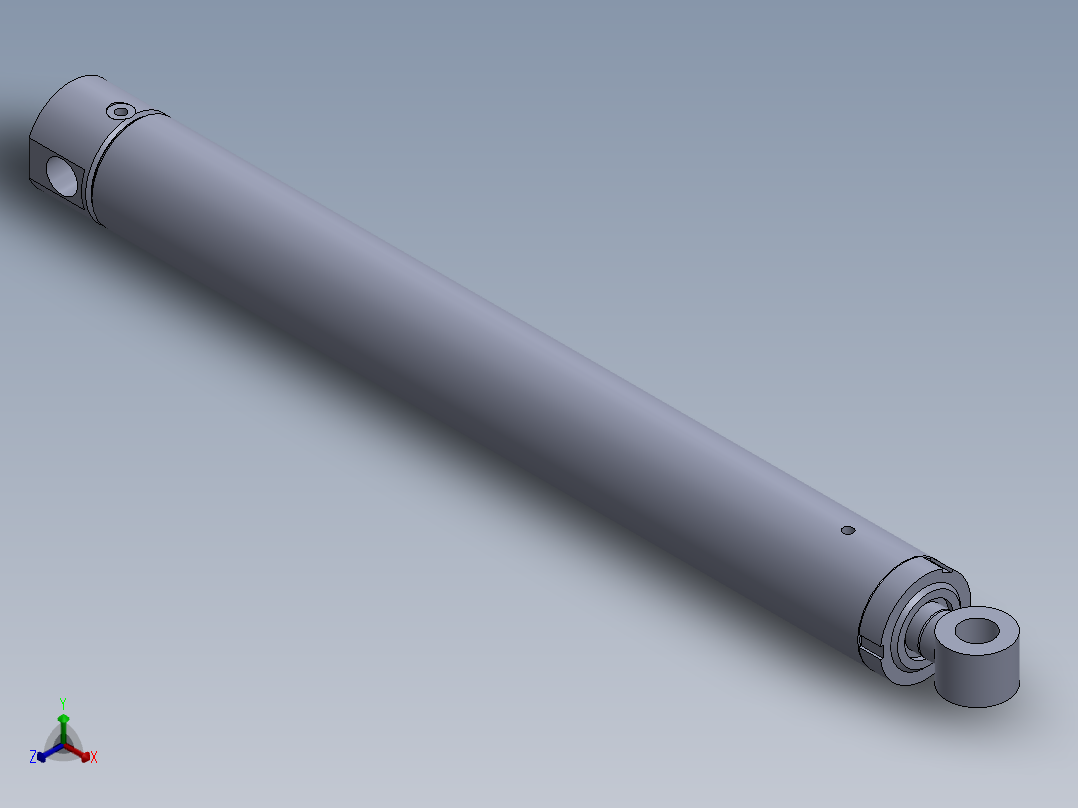 焊接式液压缸（带前端安装孔）110x55x925 mm正等轴测图