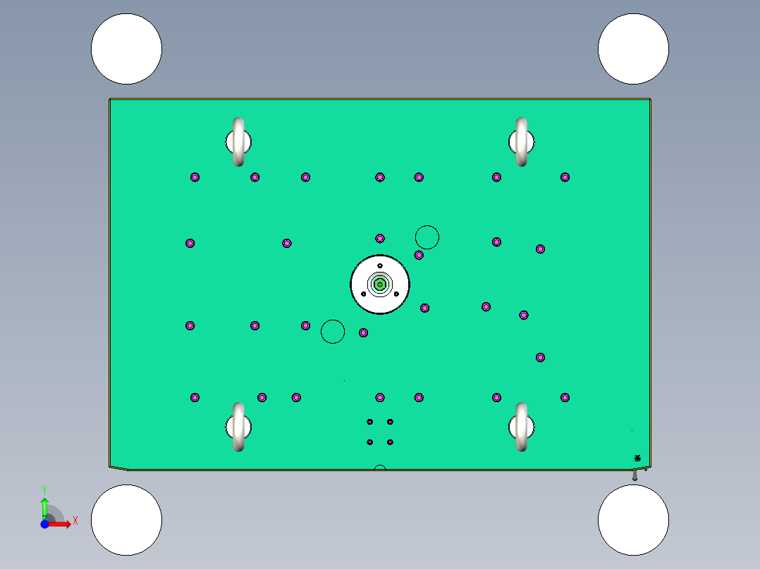 汽车门板热流道塑胶模具前视图
