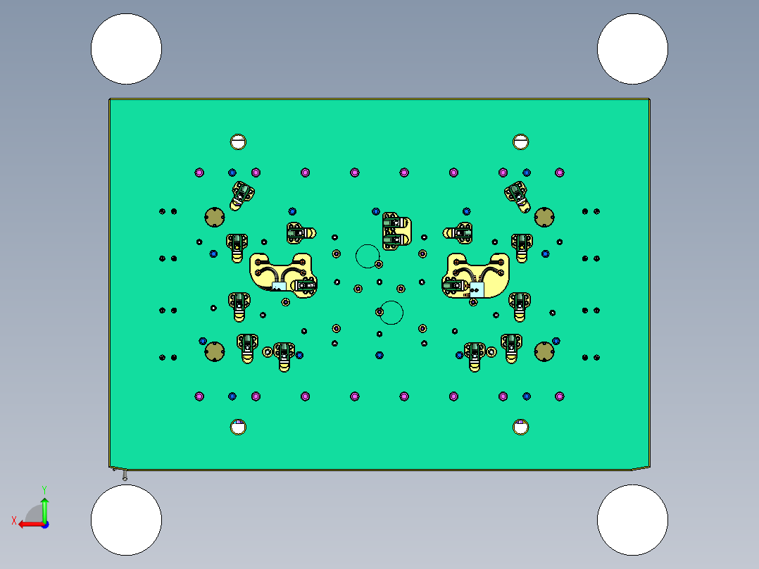 汽车门板热流道塑胶模具后视图