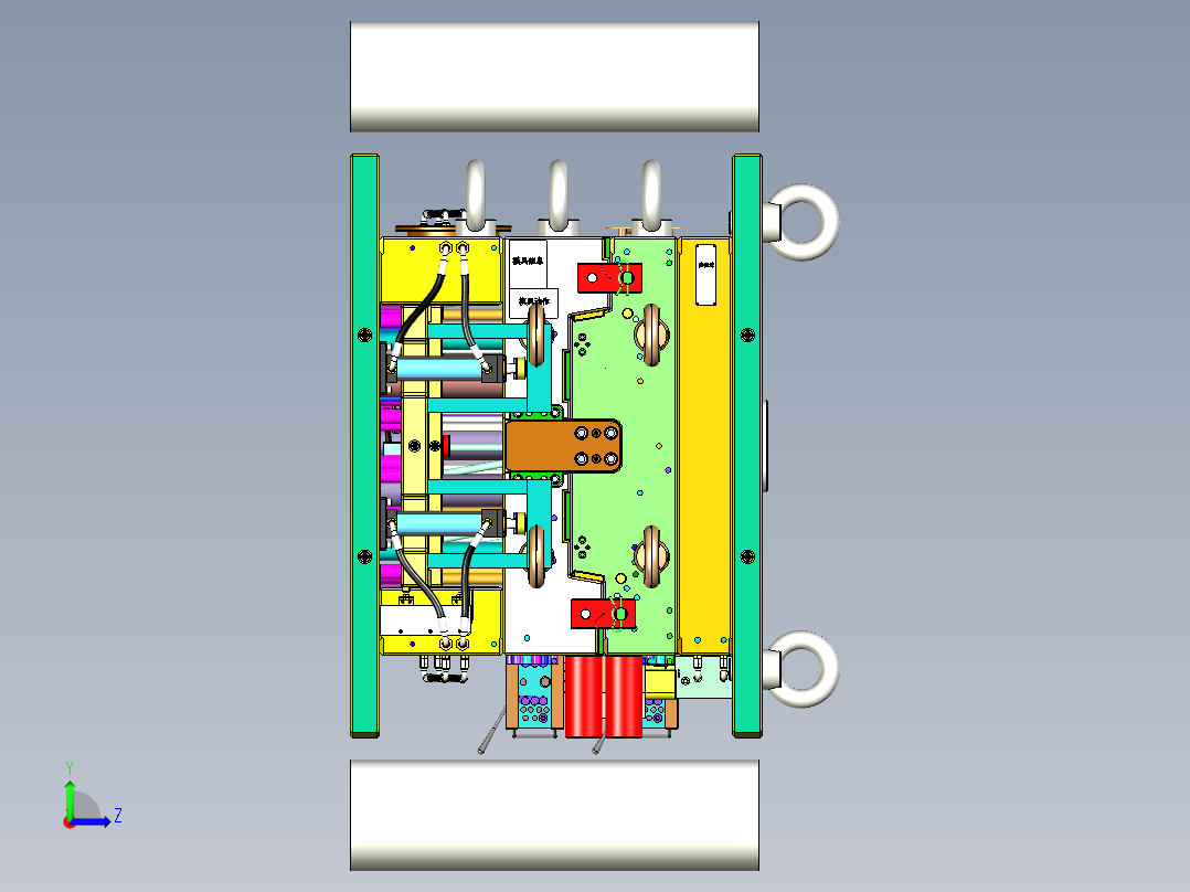 汽车门板热流道塑胶模具左视图