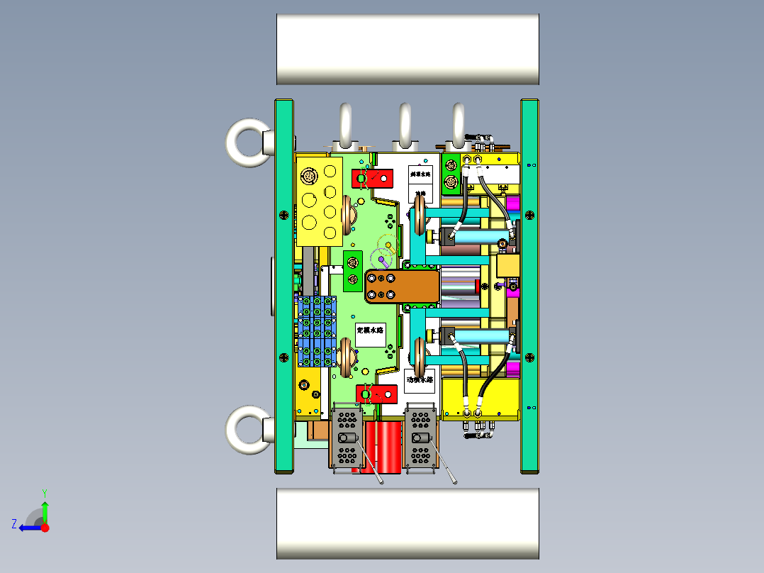 汽车门板热流道塑胶模具右视图