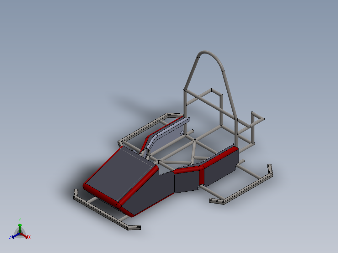 卡丁车 钢管车(54)正等轴测图