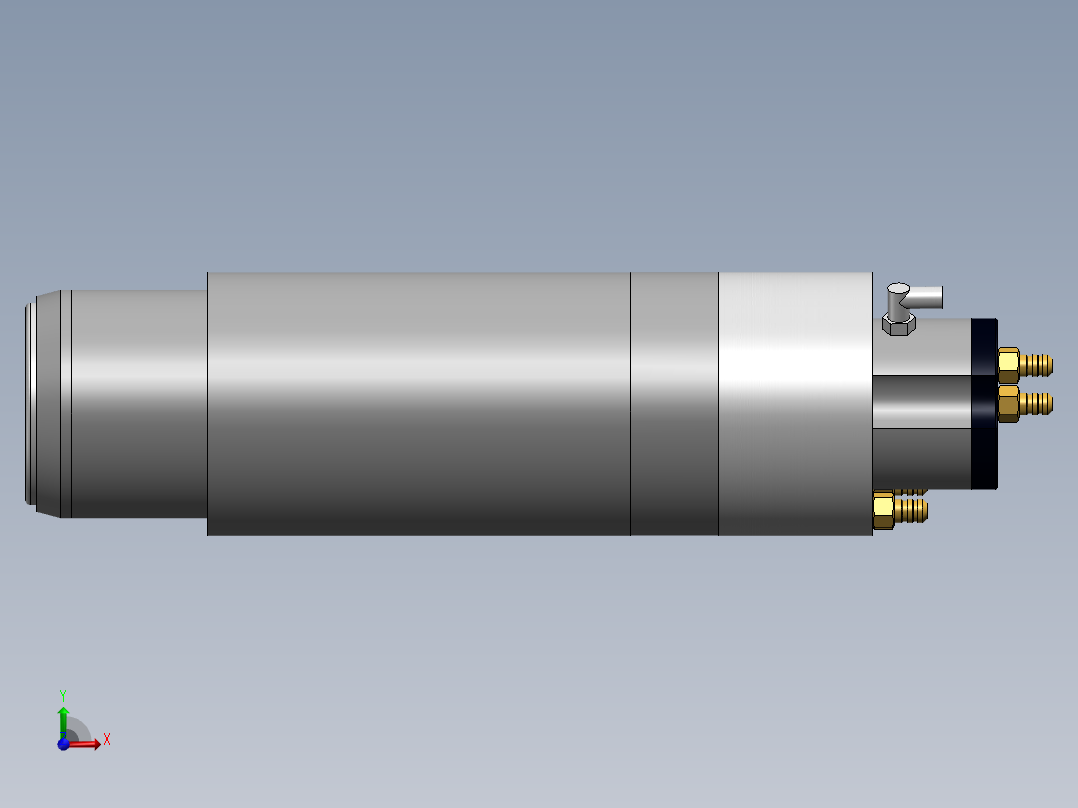 电主轴三维图SW2014前视图