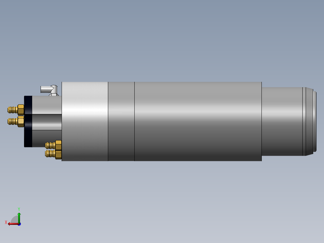 电主轴三维图SW2014后视图