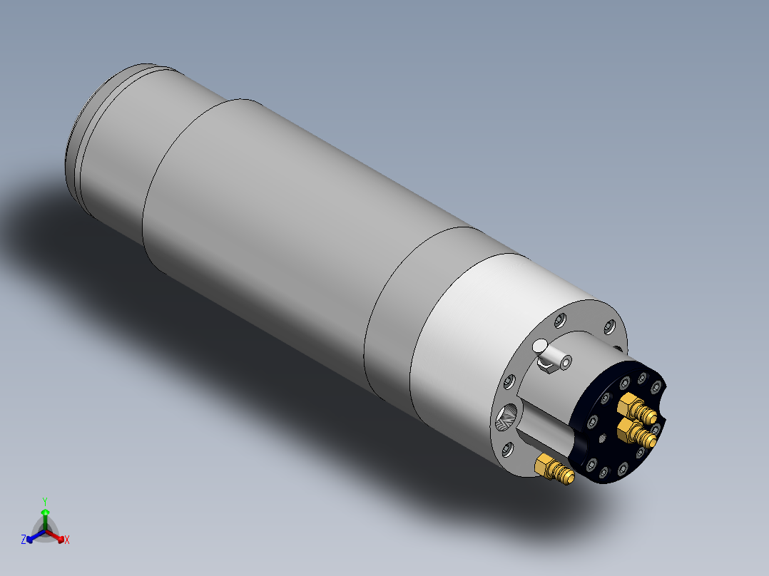 电主轴三维图SW2014正等轴测图