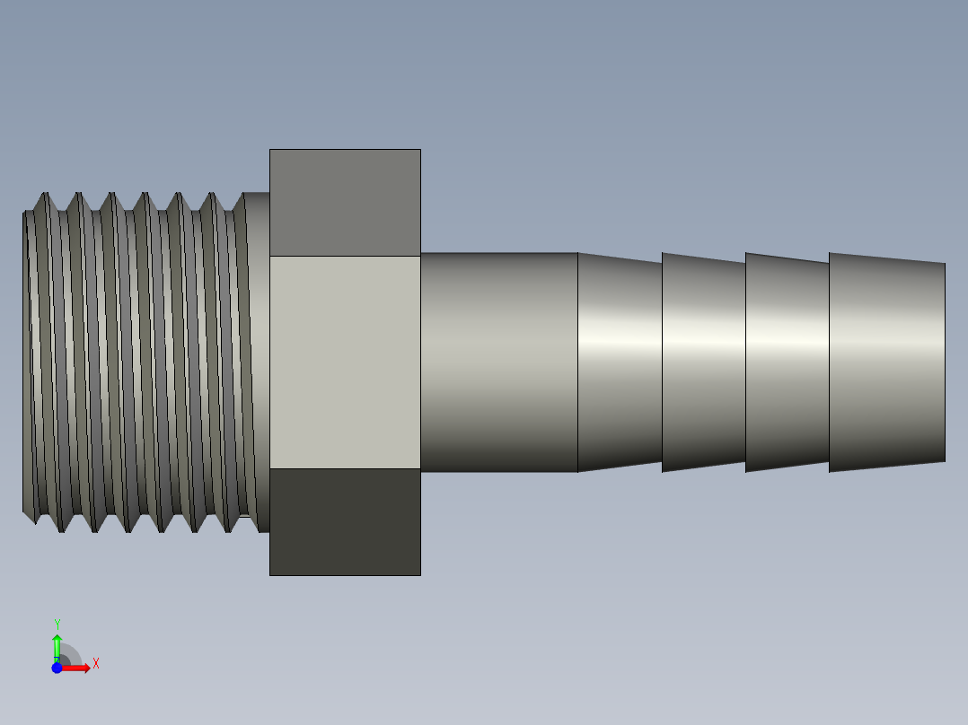 螺纹管水管接头-有边 [DN10X10.5]前视图