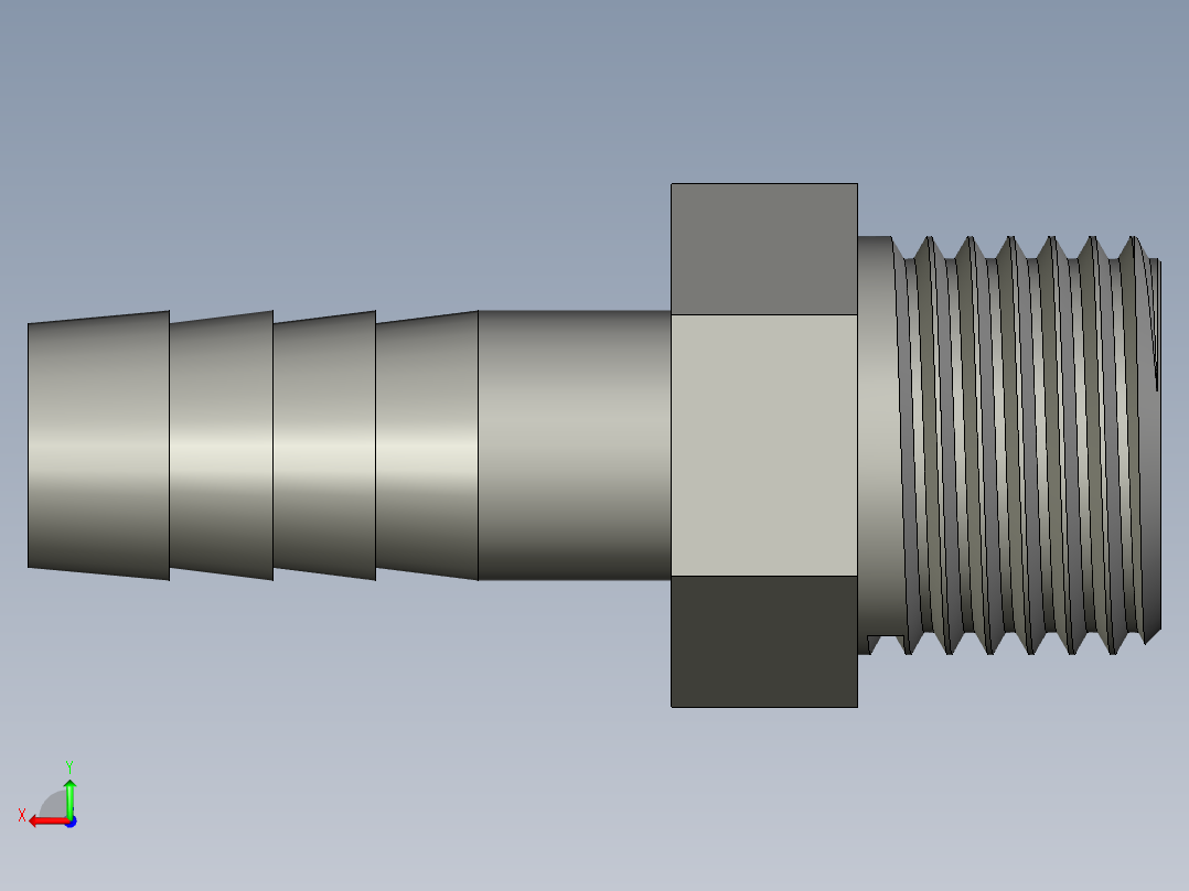 螺纹管水管接头-有边 [DN10X10.5]后视图