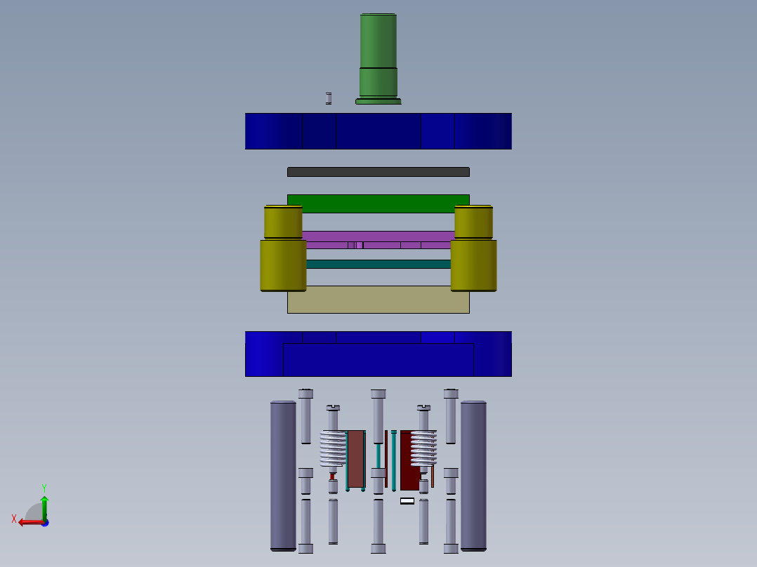相框挂扣冲压工艺及级进模具设计 1281873后视图
