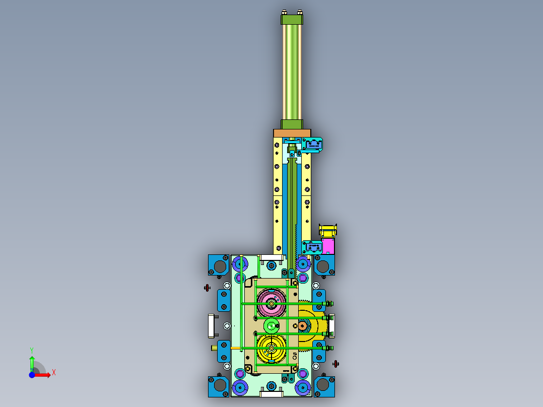 齿轮齿条传动机构设计前视图