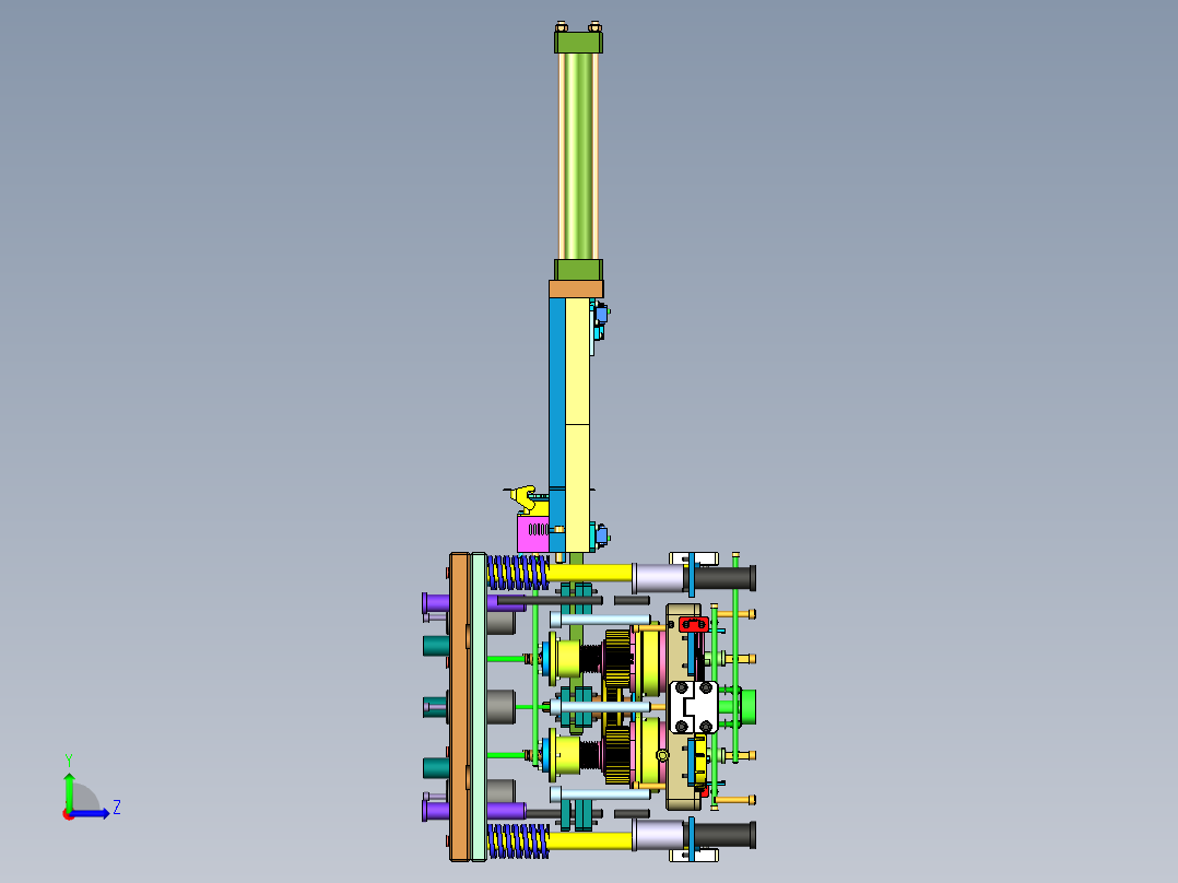 齿轮齿条传动机构设计左视图