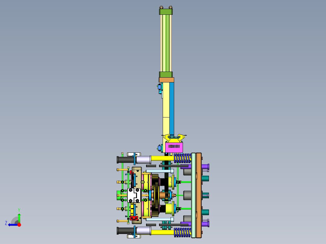 齿轮齿条传动机构设计右视图