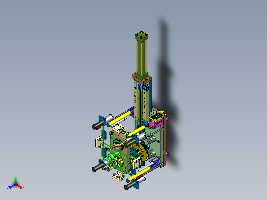 齿轮齿条传动机构设计正等轴测图