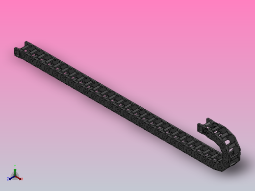 弯曲半径125内高45两侧打开型桥式拖链_DMD45BD-30-90-125R-30