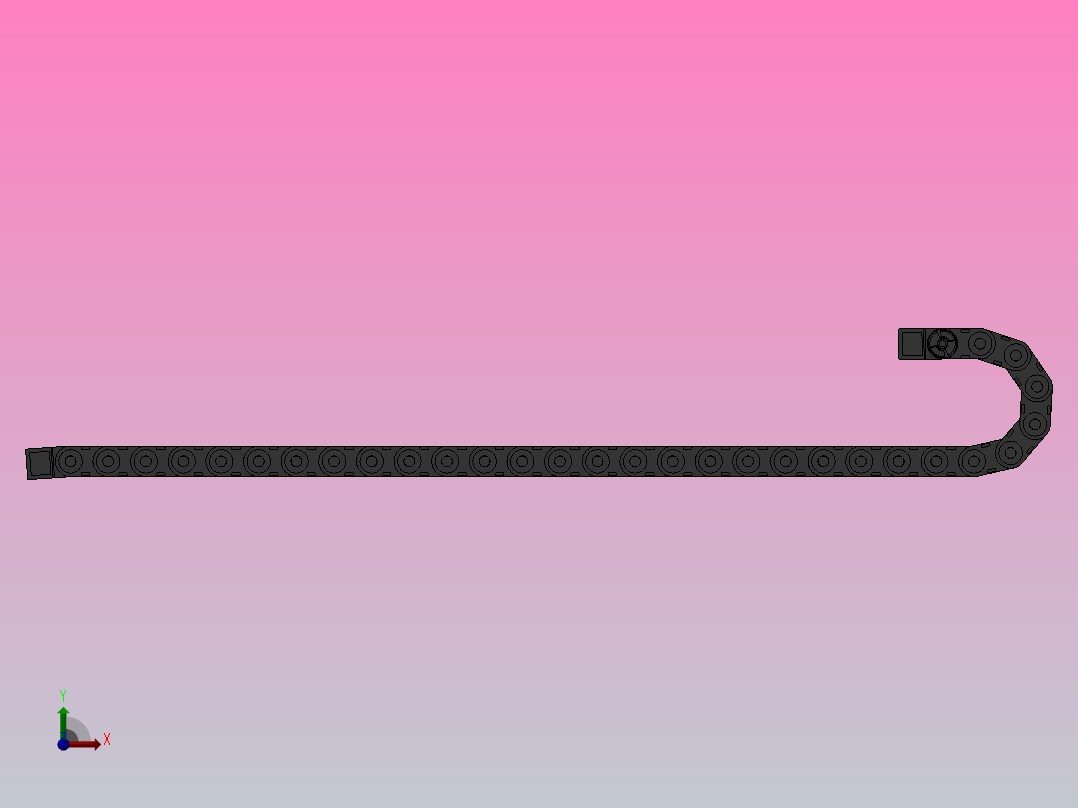 弯曲半径125内高45两侧打开型桥式拖链_DMD45BD-30-90-125R-30前视图