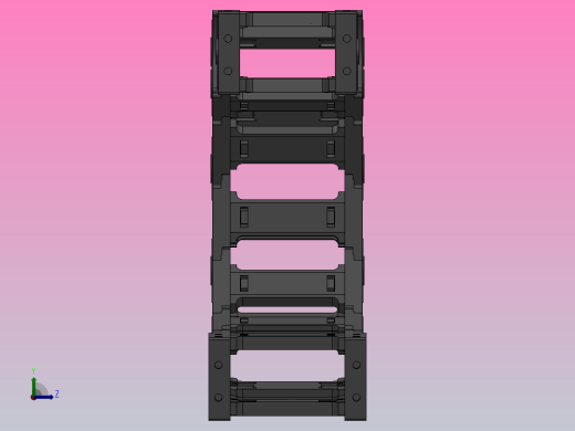 弯曲半径125内高45两侧打开型桥式拖链_DMD45BD-30-90-125R-30左视缩略图