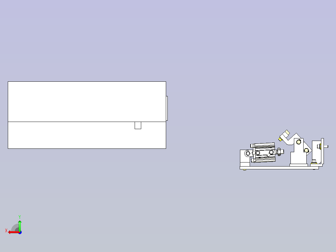 一款台车锁定结构3D图后视图