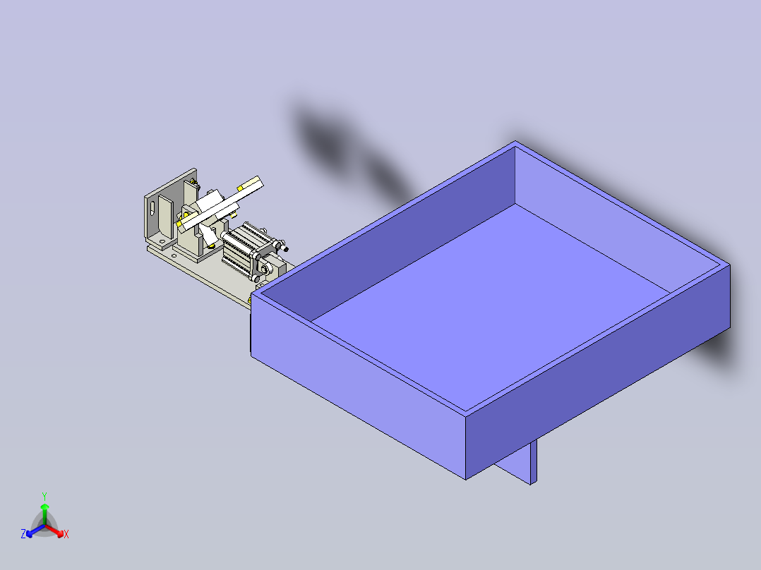 一款台车锁定结构3D图正等轴测图