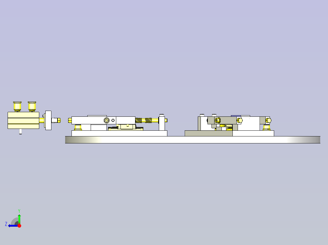 一款外部驱动式工件夹紧解除机构3D模型右视图