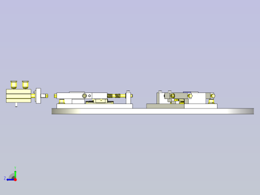 一款外部驱动式工件夹紧解除机构3D模型右视缩略图